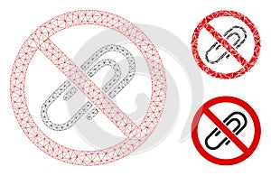 No Attachments Vector Mesh Wire Frame Model and Triangle Mosaic Icon