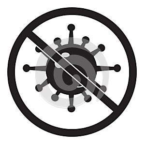 No bacteria icon on white background. no virus sign. flat style. antibacterial sign for your web site design, logo, app, UI. stop