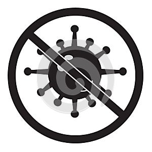 No bacteria icon on white background. no virus sign. flat style. antibacterial sign for your web site design, logo, app, UI. stop photo