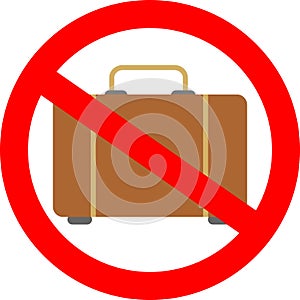 No baggage sign icon. Simple glyph, element of ban, prohibition, forbid icons