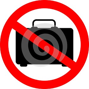 No baggage sign icon. Simple glyph, element of ban, prohibition, forbid icons