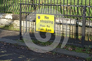 No ball games sign at residential houses and flats