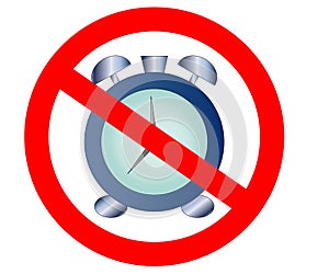 No, Ban or Stop signs. Mechanical clock time icons. Stopwatch timer symbol