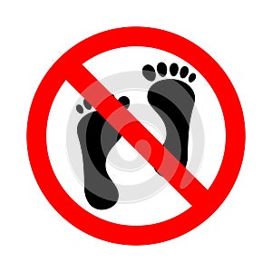No bare feet flat vector illustration photo