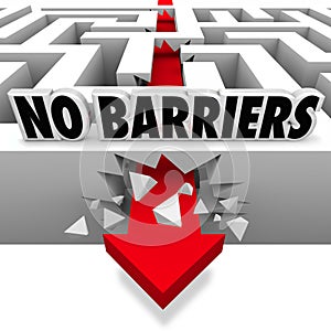 No Barriers Arrow Smashes Through Maze Walls Freedom