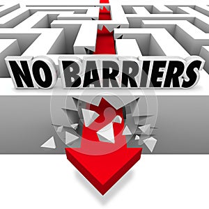 No Barriers Arrow Smashes Through Maze Walls Freedom photo