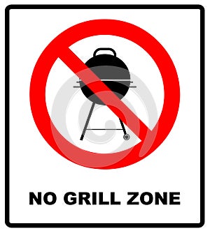 No bbq allowed - ban sign. Vector warning banner