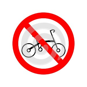 No bicycle sign. Prohibited parking vector icon. Forbidden bicycling icon. No bicycle ride vector sign