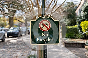 No Bicycles Sign