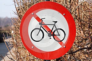 No Bicycles Traffic Sign