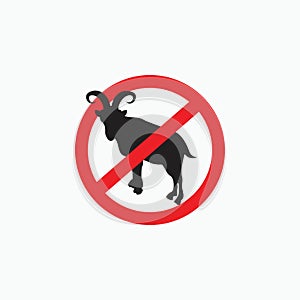 No billy goat silhouette - goat, sheep, lamb logo emblem or button icon silhouette - mammal, animal vector icon