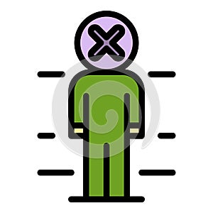 No biometric authentication icon color outline vector