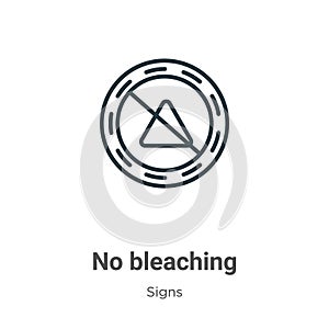 No bleaching outline vector icon. Thin line black no bleaching icon, flat vector simple element illustration from editable signs
