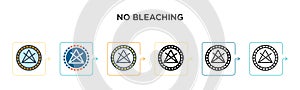 No bleaching vector icon in 6 different modern styles. Black, two colored no bleaching icons designed in filled, outline, line and