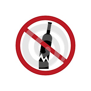 No bottles or glass sign vector icon