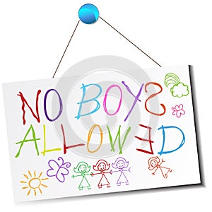 No Boys Allowed Sign photo