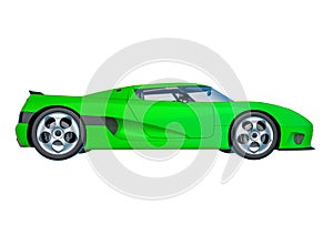 No branded racer car in white background