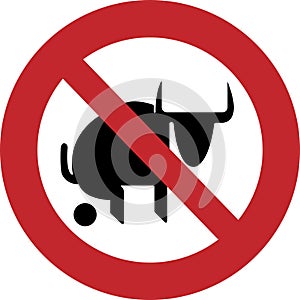 No bull pooping sign