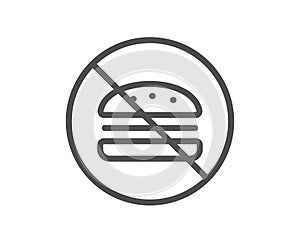 No burger line icon. Fast food sign. Vector