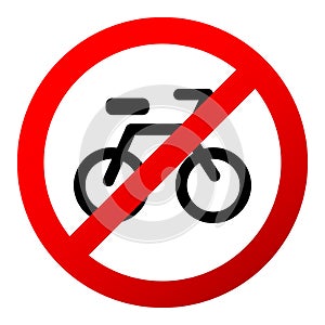 No bicycle sign icon vector