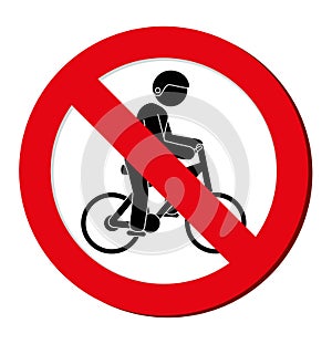 No bycicle prohibited sign
