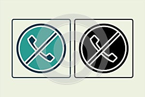 no call icon. icon related to UI elements. suitable for web site, app, user interfaces,element, printable etc. solid icon style.