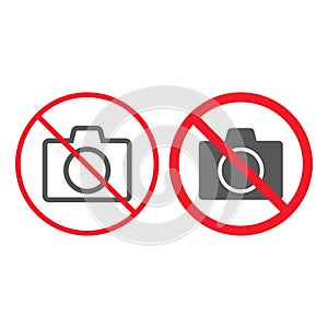 No camera line and glyph icon, prohibition