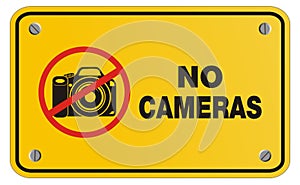 No camera yellow sign - rectangle sign