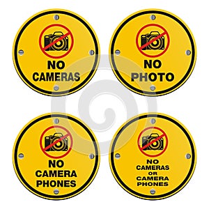 No cameras - circle sign