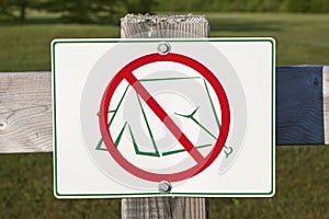 No Camping sign