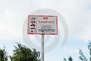 No camping sign