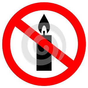 No candles allowed sign