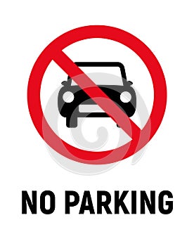 No car parking, car forbidden icon, vehicle prohibited symbol sign