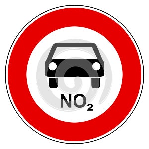 NO2 car and prohibition sign