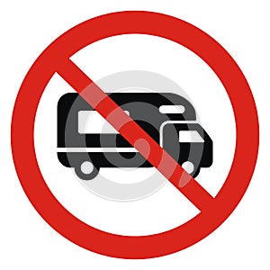 No caravan parking, road sign, eps.