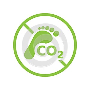 No carbon dioxide footprint vector sign