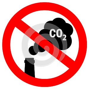 No carbon emissions into atmosphere vector sign