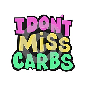 NO CARBS Health Nutrition Problem Vector Illustration Set