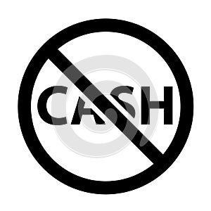 No cash concept glyph icon.