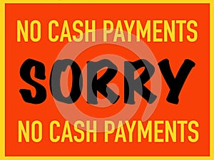 No cash payment sorry sign photo