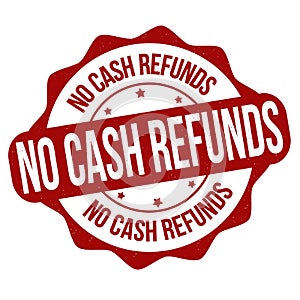 No cash refunds grunge rubber stamp