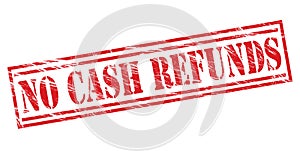 No cash refunds red stamp