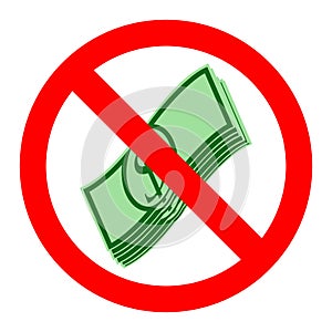 No cash sign vector illustration.