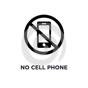 No cell phone icon. Simple element illustration. No cell phone c