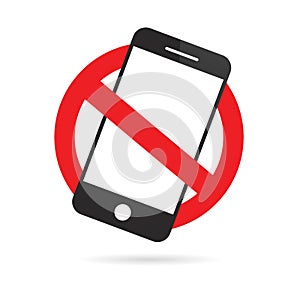 No cell phone sign. Mobile Phone prohibited. Vector illustration.