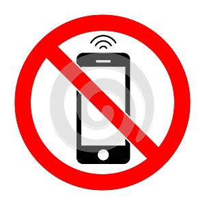 no cell phone sign, vector