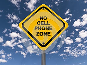 No Cell Phone Zone Sign photo