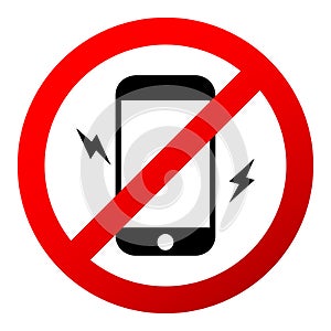 No cellphone mobile sign icon vector