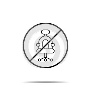 No Chair, game icon. Simple thin line, outline vector of esport ban, prohibition, embargo, interdict, forbiddance icons for ui and