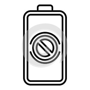 No charging battery icon outline vector. Low power